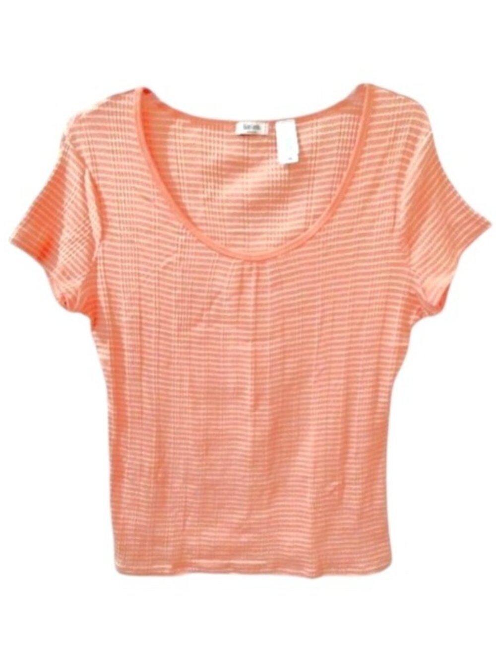 Orange Ticking Stripe Short Sleeve Tee Top Size 2X